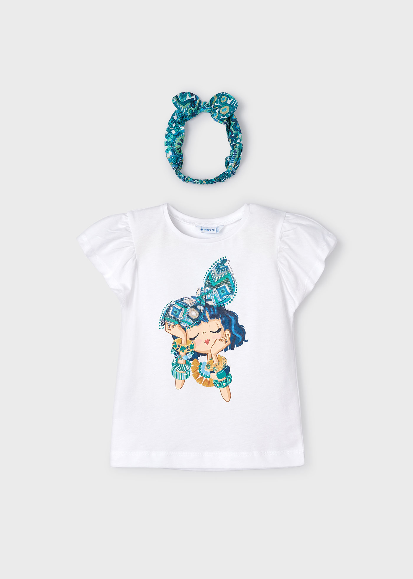 Camiseta infantil Better Cotton com faixa de cabelo