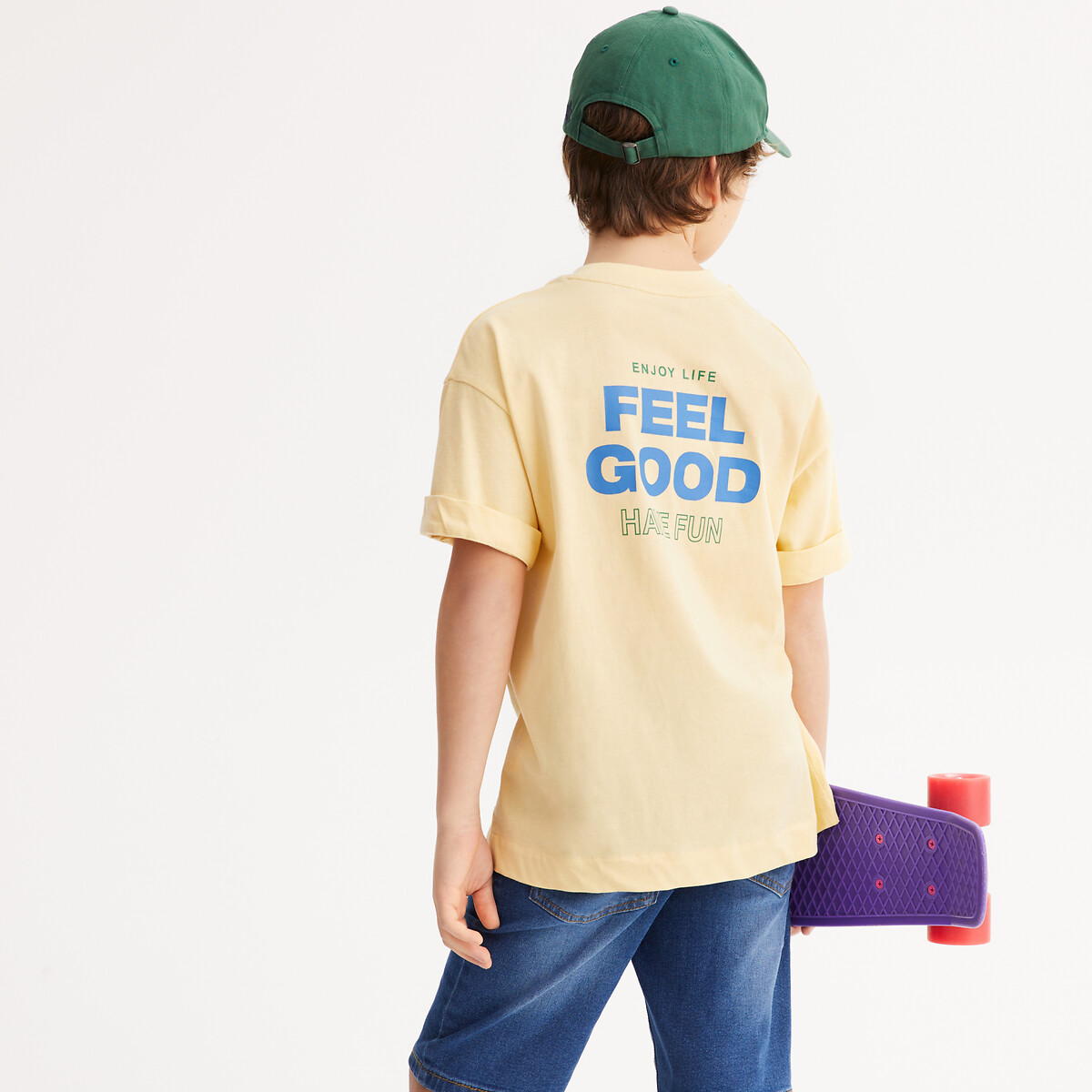 COLEÇÃO LA REDOUTE<br>Camiseta de manga curta com estampa nas costas