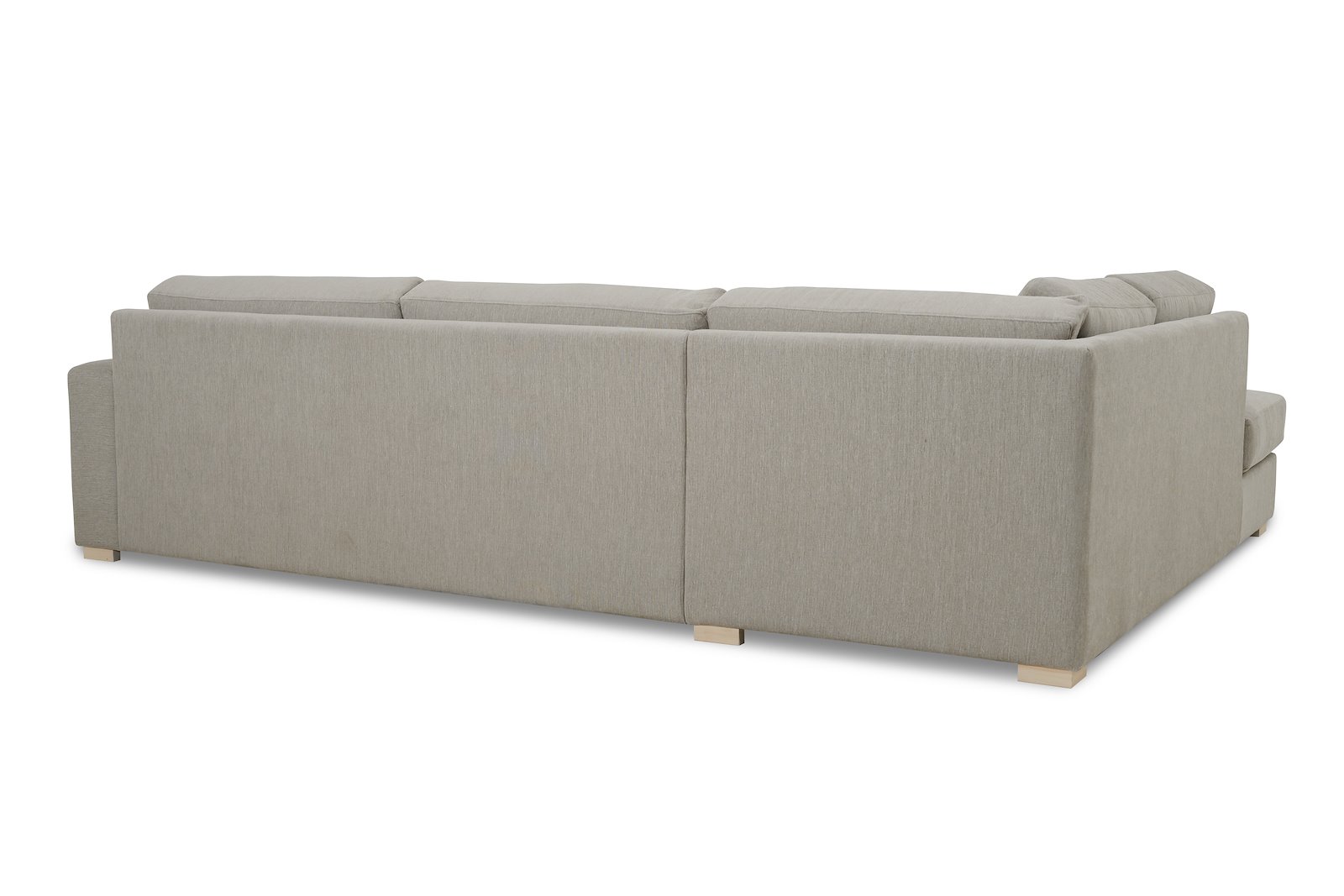 Modern Living hjørnesofa 3-seter med åpen ende venstre fast. I tekstil Kall 9 Cappuchino, Arm A og ben 1. Faste puter og skum kvalitet