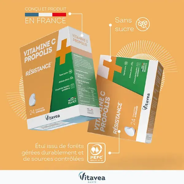 Vitavea Vitamina C + Própolis Resistência 24 comprimidos mastigáveis