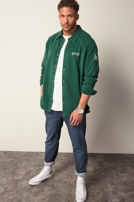 STHUGE Sweathemd, Langarm, Boxy Fit, Kentkragen, bis 8 XL
