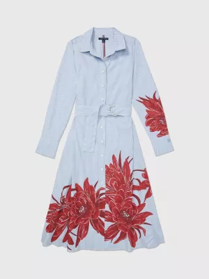 Vestido camisa midi floral adaptável