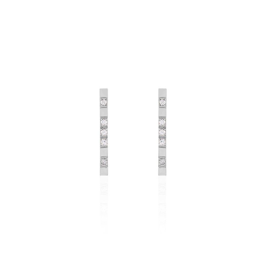 Boucles D'oreilles Pendantes Fimia Argent Blanc Oxyde De Zirconium