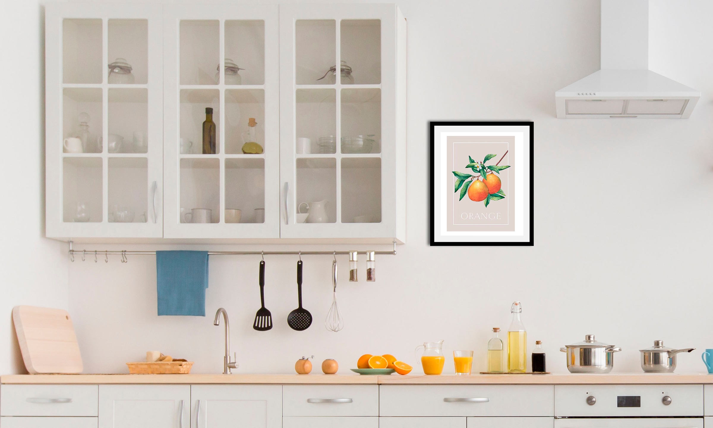 queence Bild »Orange« Kunst | Obst | Obst Bilder | Pflanzen | Pflanzenbilder | Schriftzug 1 Stk. tlg. gerahmt