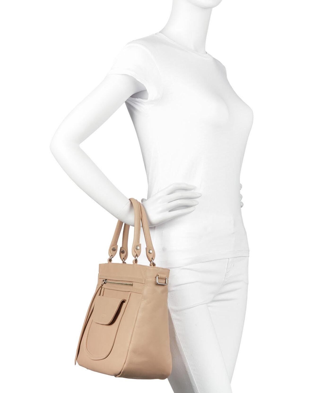 Lancaster Sac à main en Cuir Soft Vintage nude rose - 32x26x12 cm