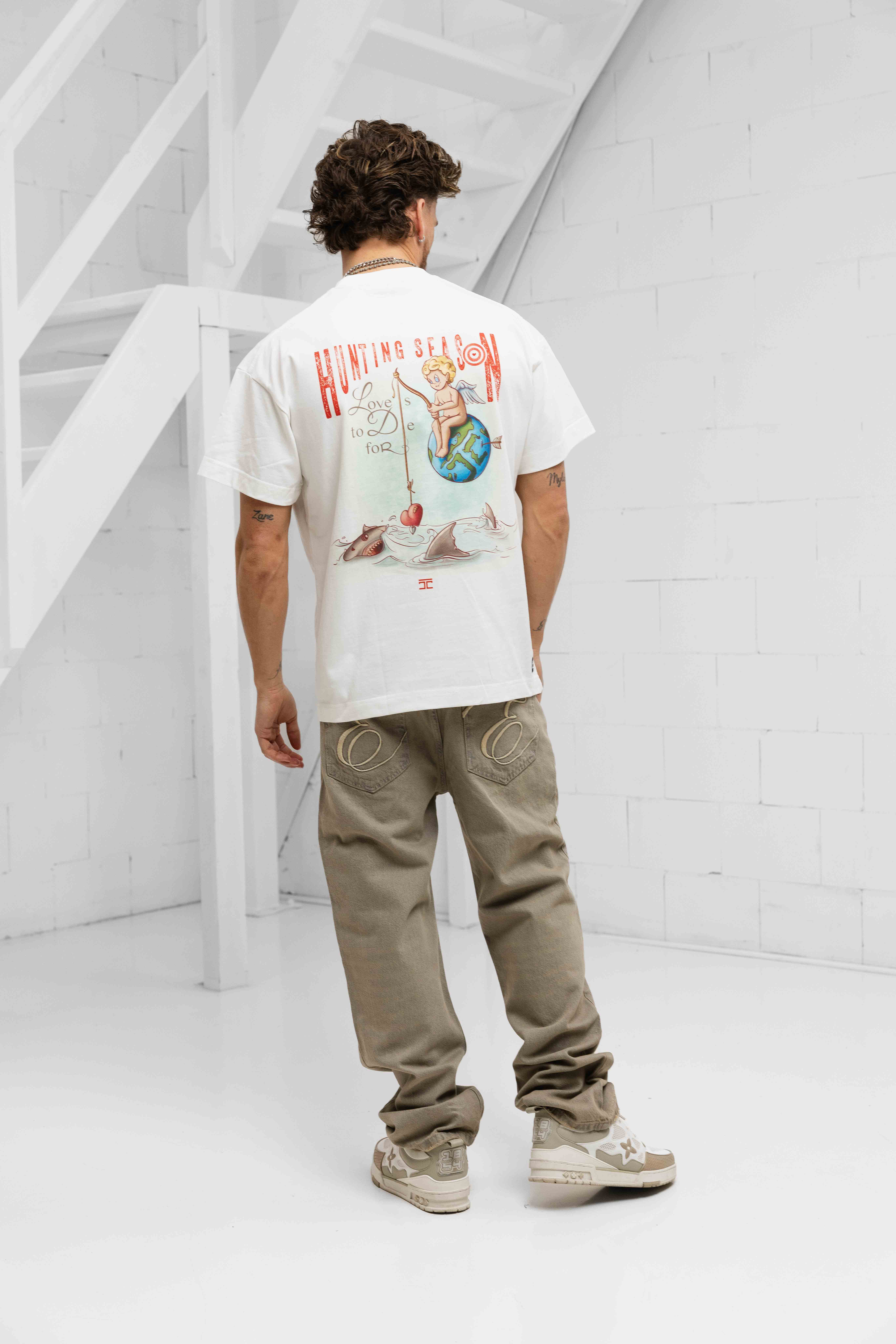 Jorcustom Hunting Season Loose Fit T-Shirt Heren Wit