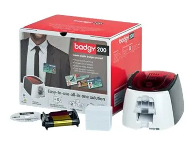 Badgy 200 - Plastikkortprinter - farve - blæksubliminering/termisk transfer - CR-80 Card (85.6 x 54 mm) - op til 325 kort/time (mono) / op til 95 kort/time (farve) - kapacitet: 40 kort - USB 2.0