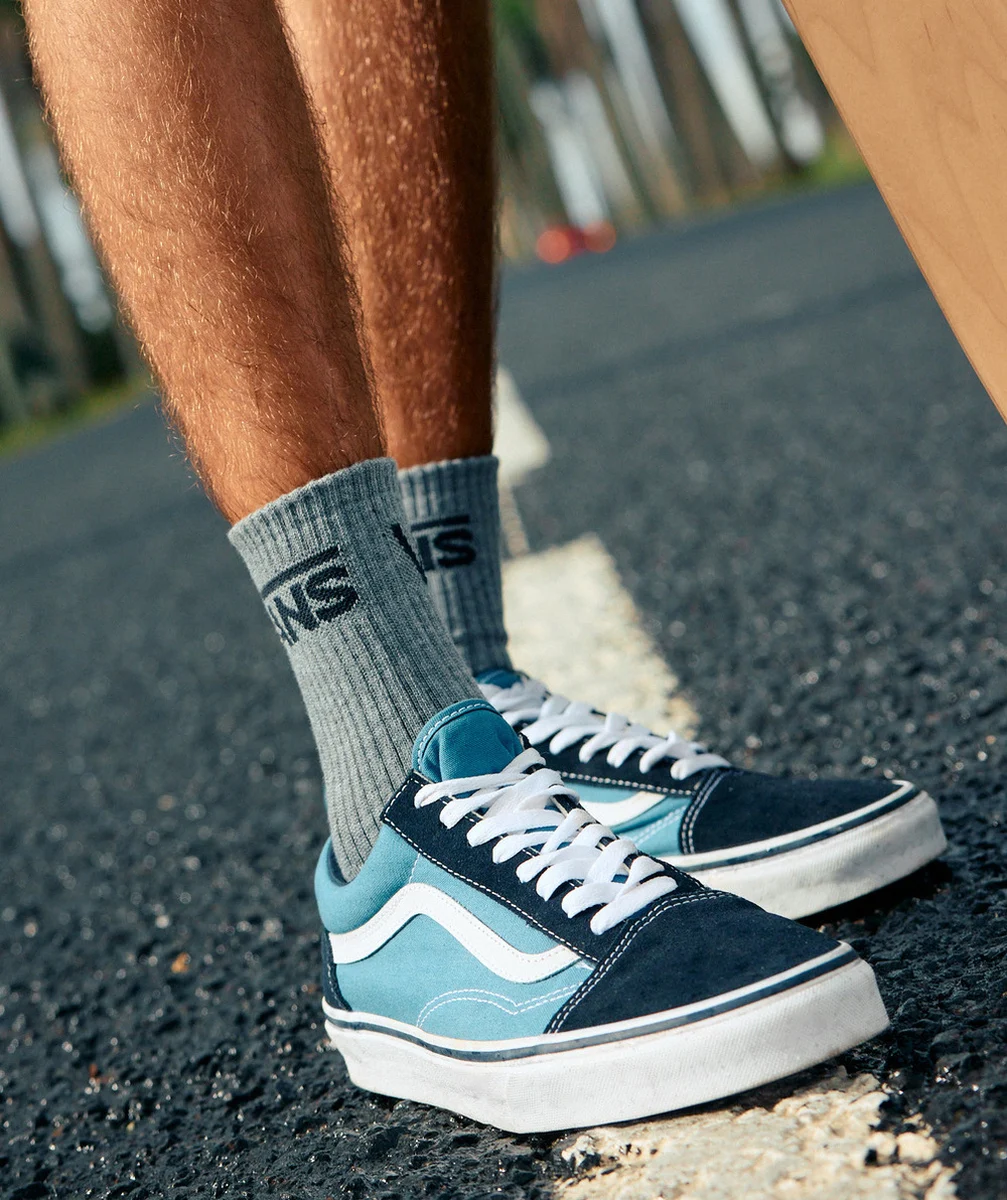 VANSbaskets basses ado bleu et noir old skool