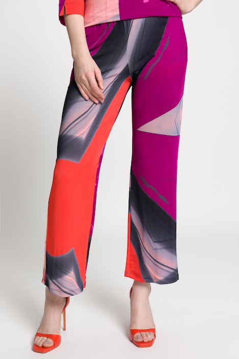 Slinkyhose, bedruckt, weites, gerades Bein, Elastikbund