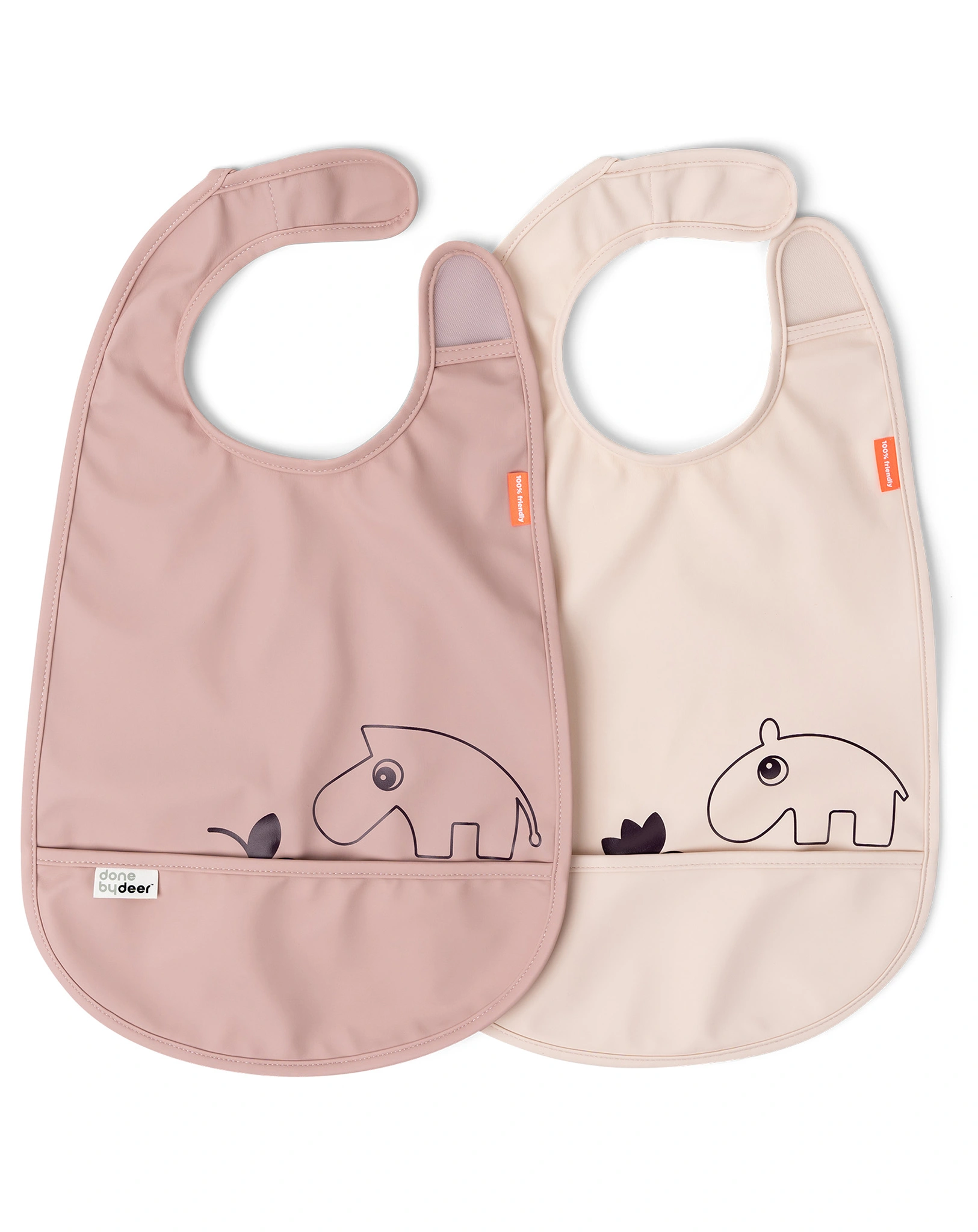 Klett-Lätzchen DEER FRIENDS 2er Pack in rosa