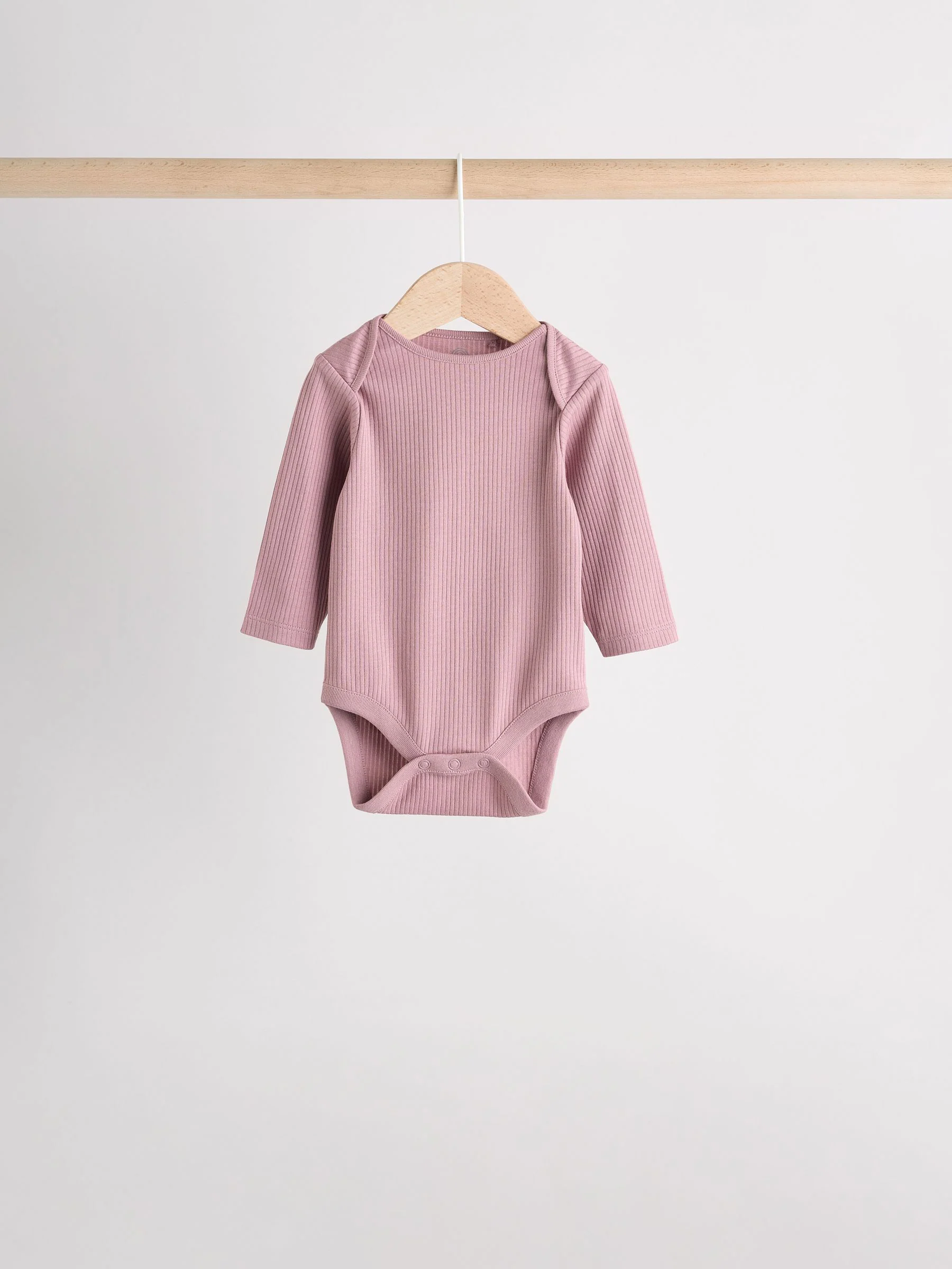 Roze - Set van 5 babyrompertjes met lange mouwen