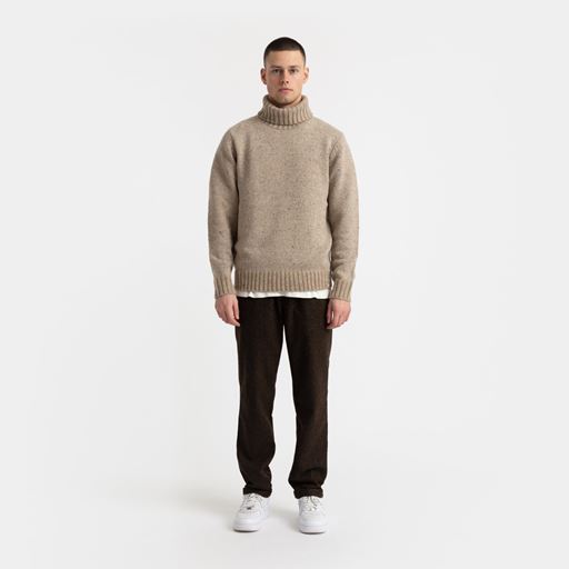 Revolution High Neck Striktrøje, Off White, M