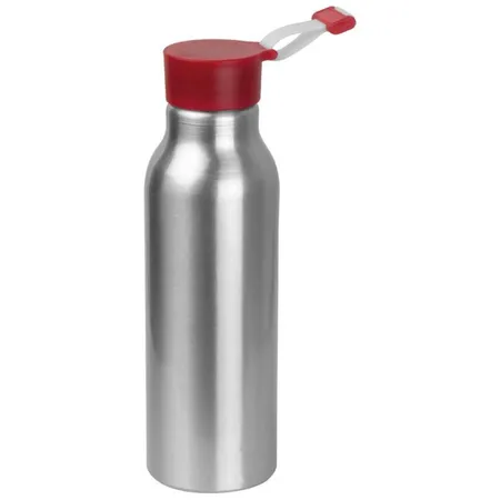 Macma Alu Trinkflasche mit rotem Silikondeckel, 600 ml