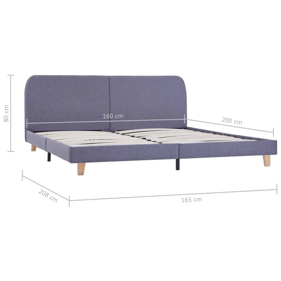 vidaXL - Tweepersoonbed - Lichtgrijs - Stof - 160x200 cm
