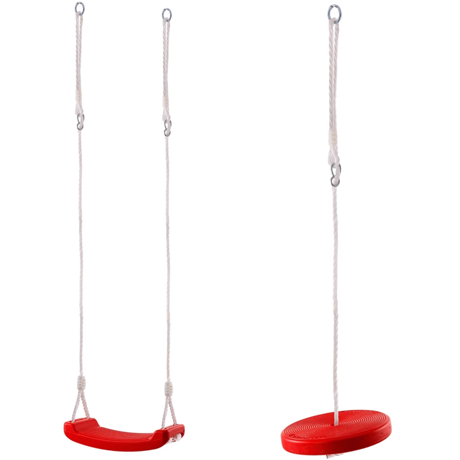 Twipsolino Brett + Tellerschaukel - Set outdoor Kinderschaukel Sicherheitsschaukel Schaukelsitz rot