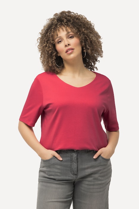 Shirt, doppellagige Vorderseite, Slim, Rundhals, Halbarm
