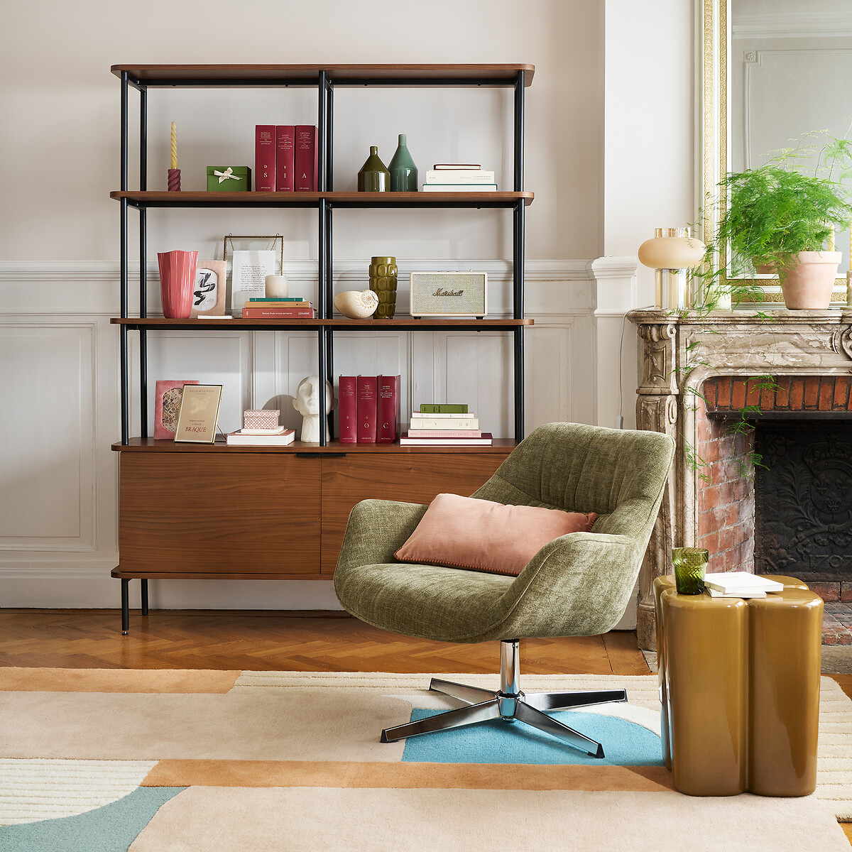 LA REDOUTE INTERIORS<br>Poltrona giratória, tecido estruturado, Hemmo