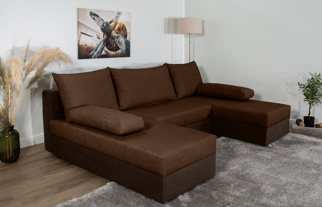 COLLECTION AB Wohnlandschaft »Pico U-Form« Wohnlandschaft,2 X Ottomane,Polyätherschaum Polsterung