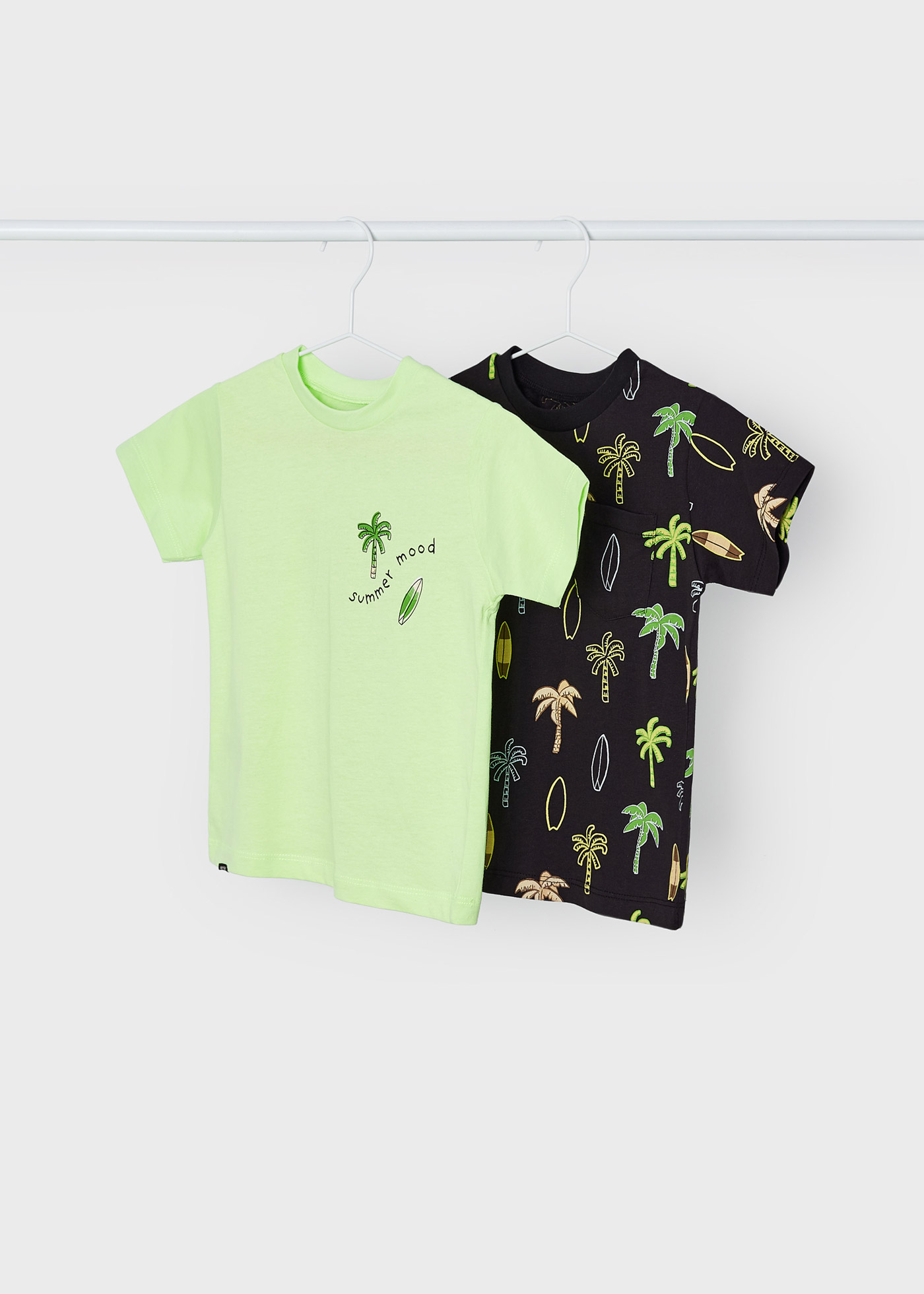 Conjunto de 2 camisetas de algodão para meninos