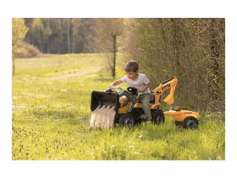 Smoby Traktor Builder Max mit Anhänger Trettraktor mit hochwertiger Ausstattung