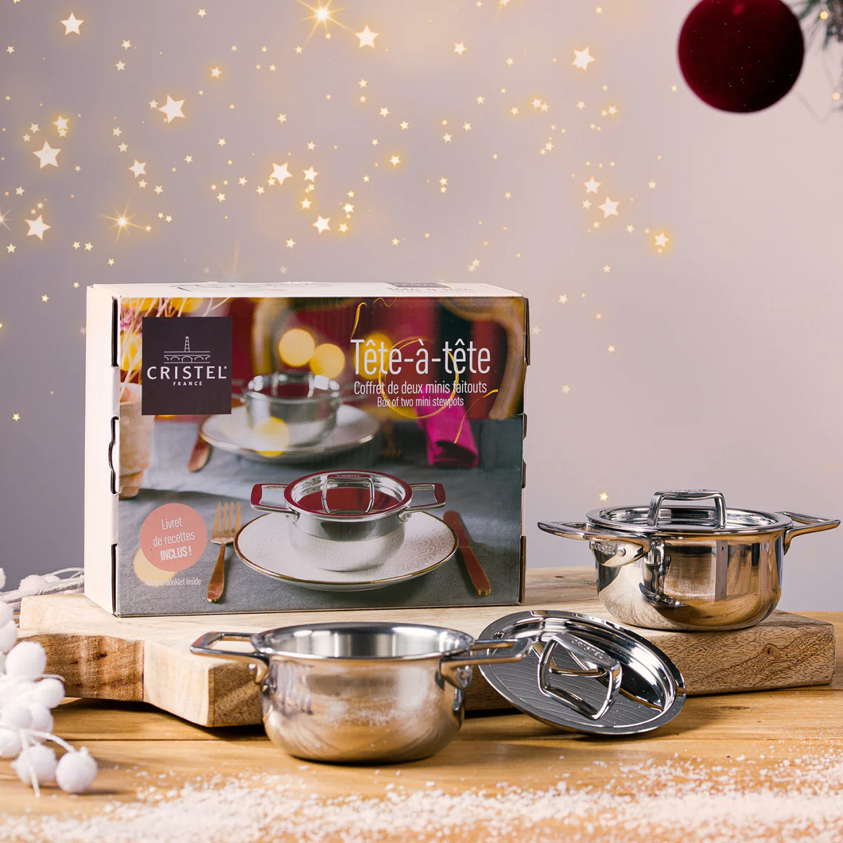 Cristel - Coffret de deux minis faitouts « tête à tête » 10cm Cristel