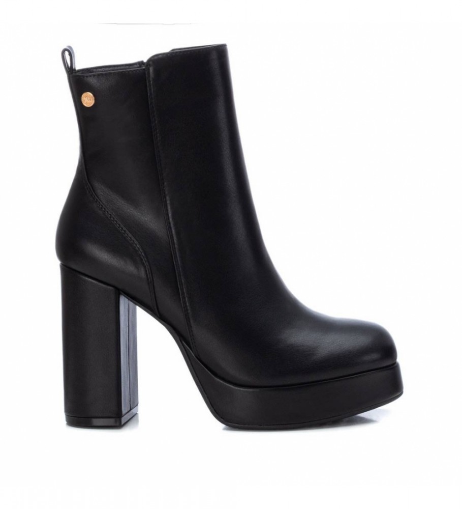 Botas casuais pretas de cano curto Xti - Altura do salto: 10 cm -