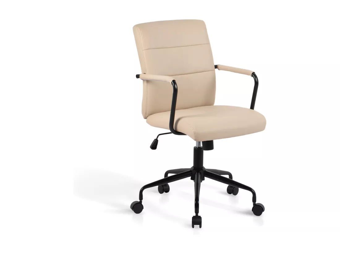 Chaise de bureau H91-99cm x L64cm x P70cm - beige - Oli