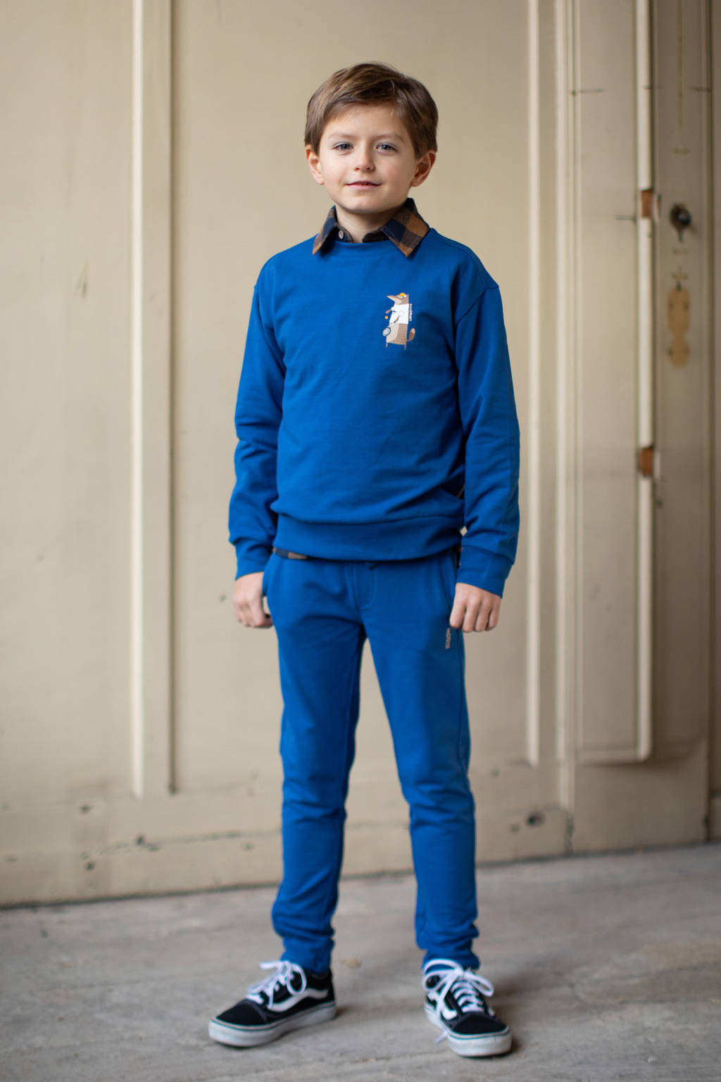 Moodstreet regular fit broek Bono blauw