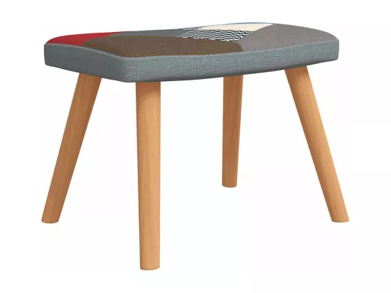 Chaise de relaxation avec repose-pied Patchwork Tissu
