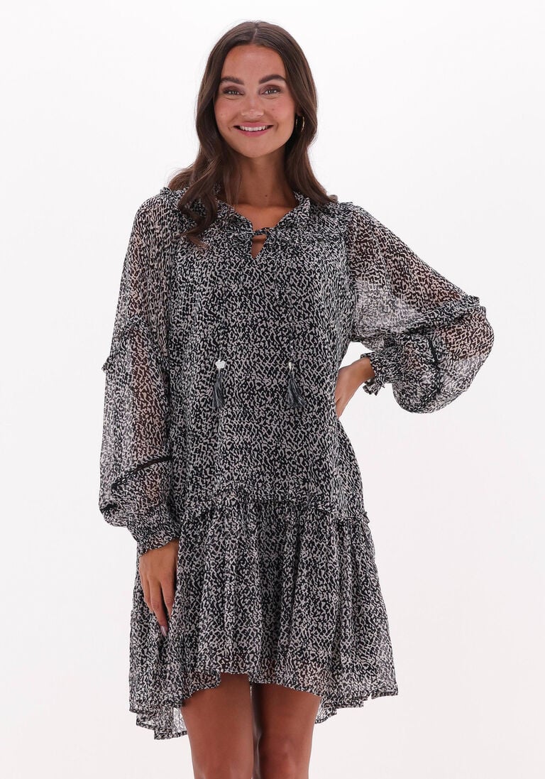MOLIIN zwarte moliin midi jurk tiana