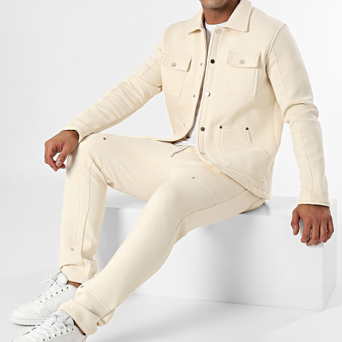 Ensemble Veste Et Pantalon Jogging Beige Clair