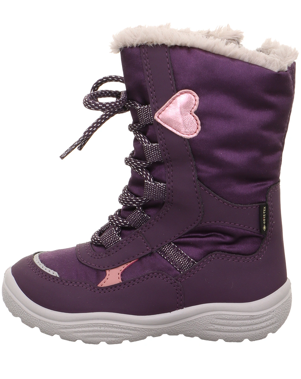 Winter-Stiefel CRYSTAL HEART gefüttert in lila/rosa