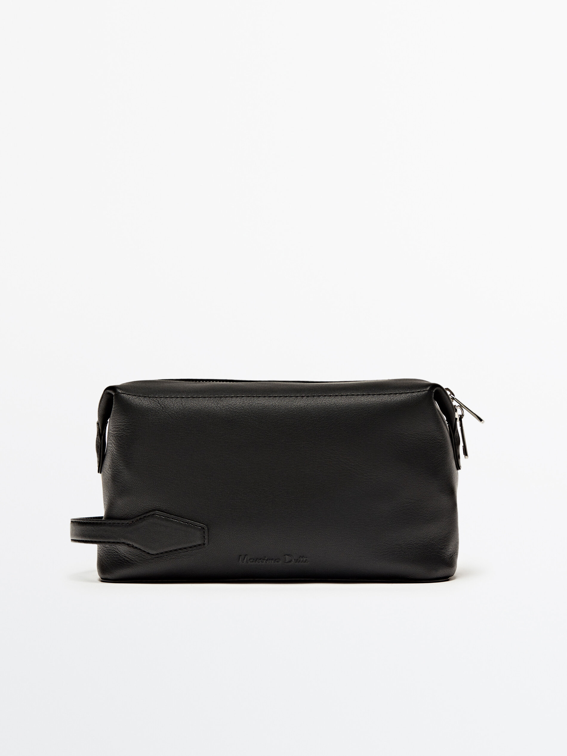 Neceser piel napa cremallera - NEGRO