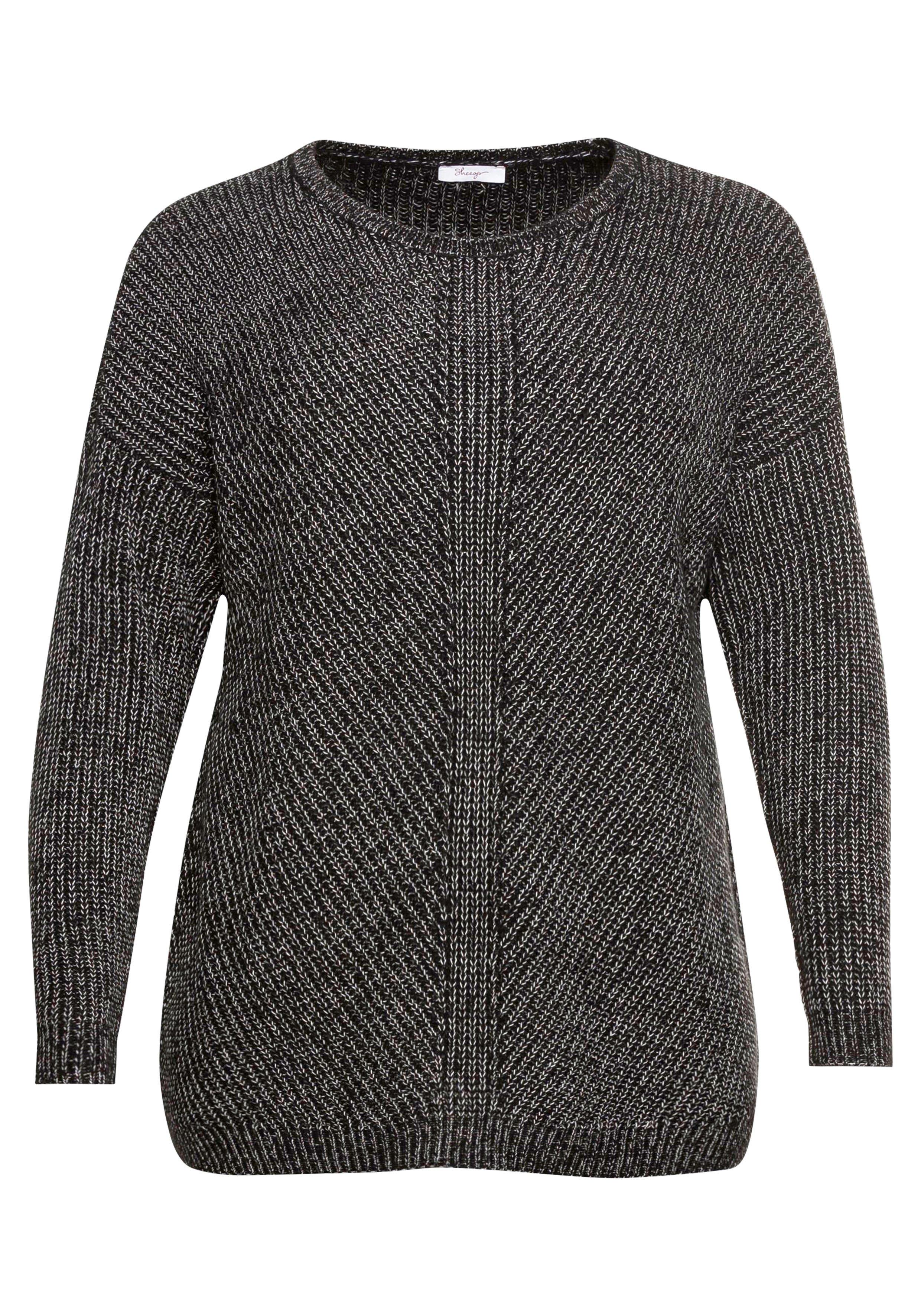 Pullover im Patentstrick, in melierter Optik