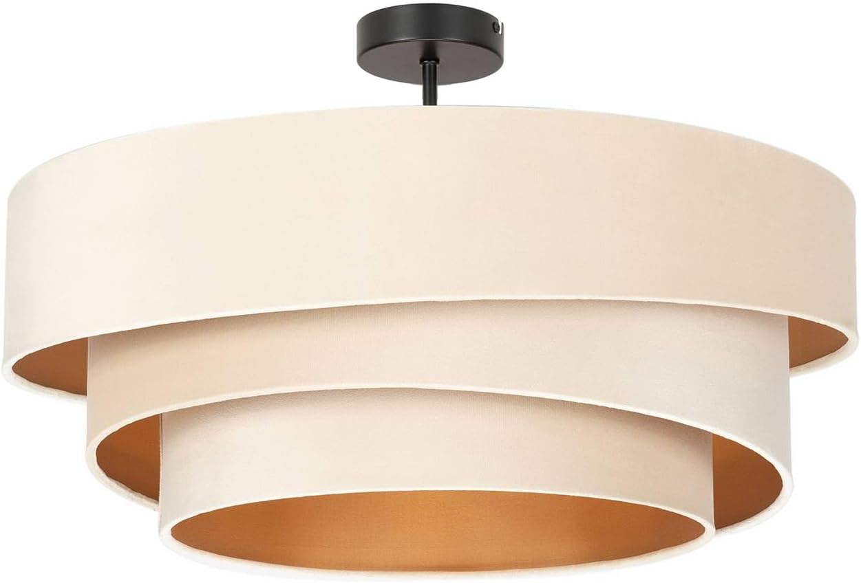 Lindby Deckenlampe Jusari (Modern) in Creme aus Textil (3 flammig, E27) - Deckenleuchte Lampe Wohnzimmerleuchte