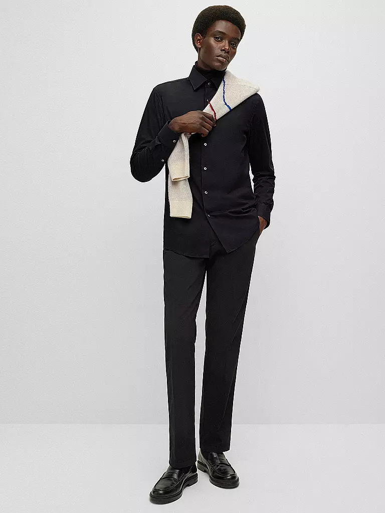 BOSS Hemd Slim Fit Hank schwarz