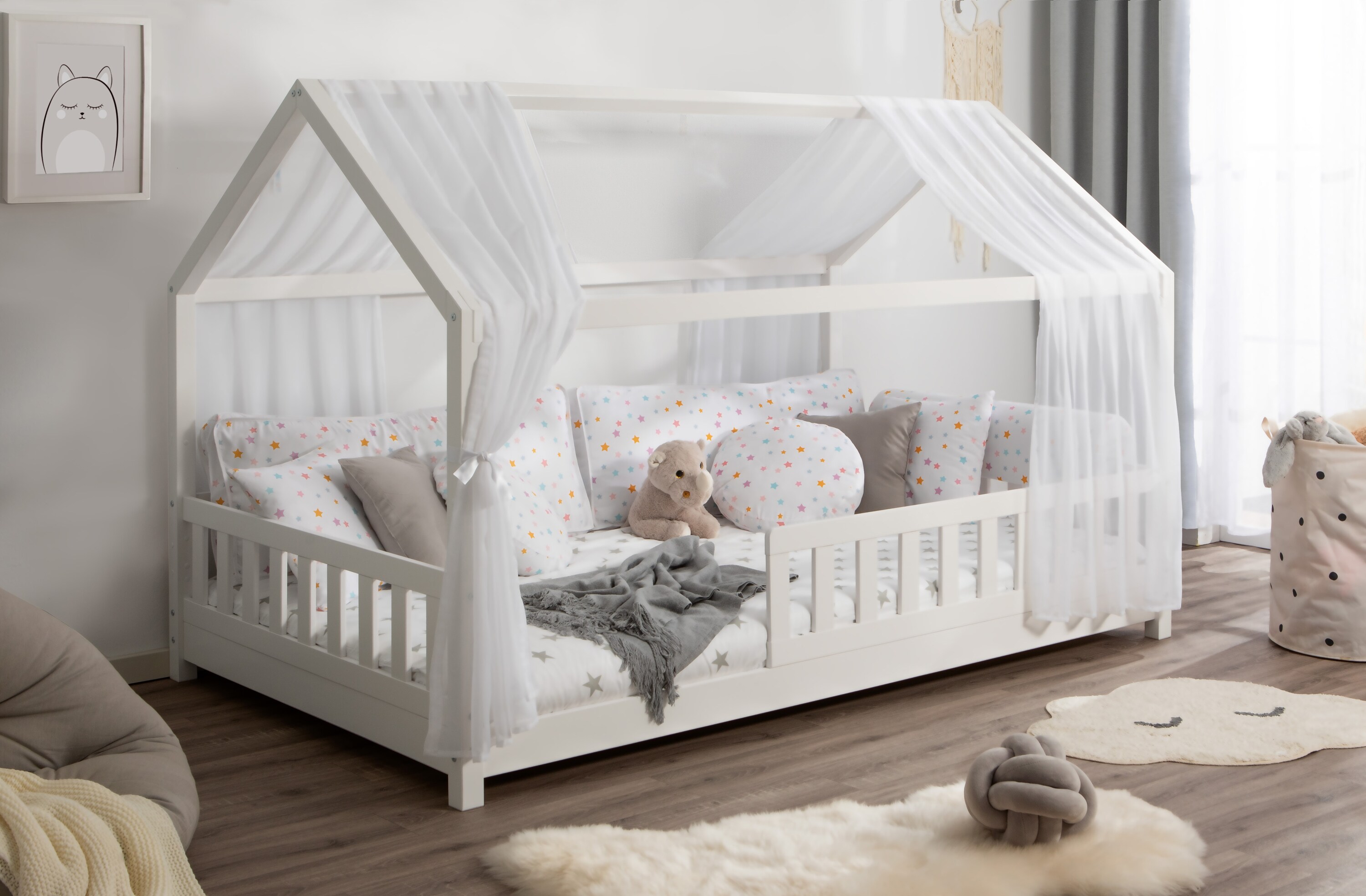 TiCAA Tüll-Set für Hausbett 