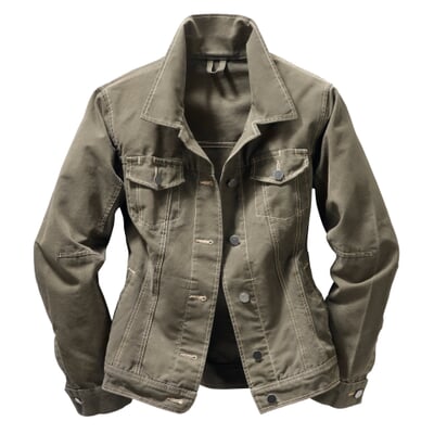 Damen-Arbeitsjacke Baumwollcanvas, Oliv