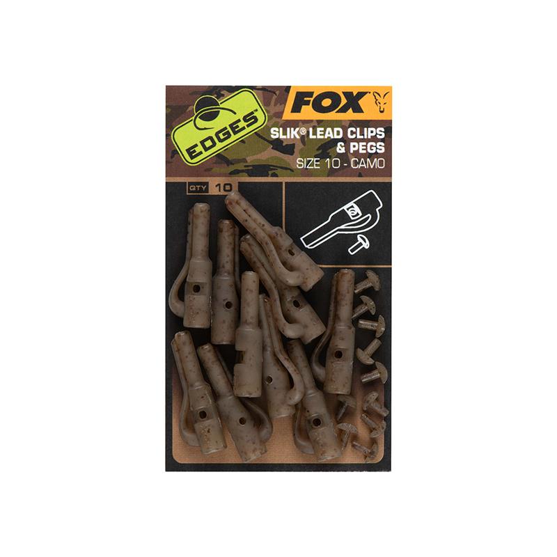 Clip Plomb Fox Edges Camo Slik Lead Clip + Pegs