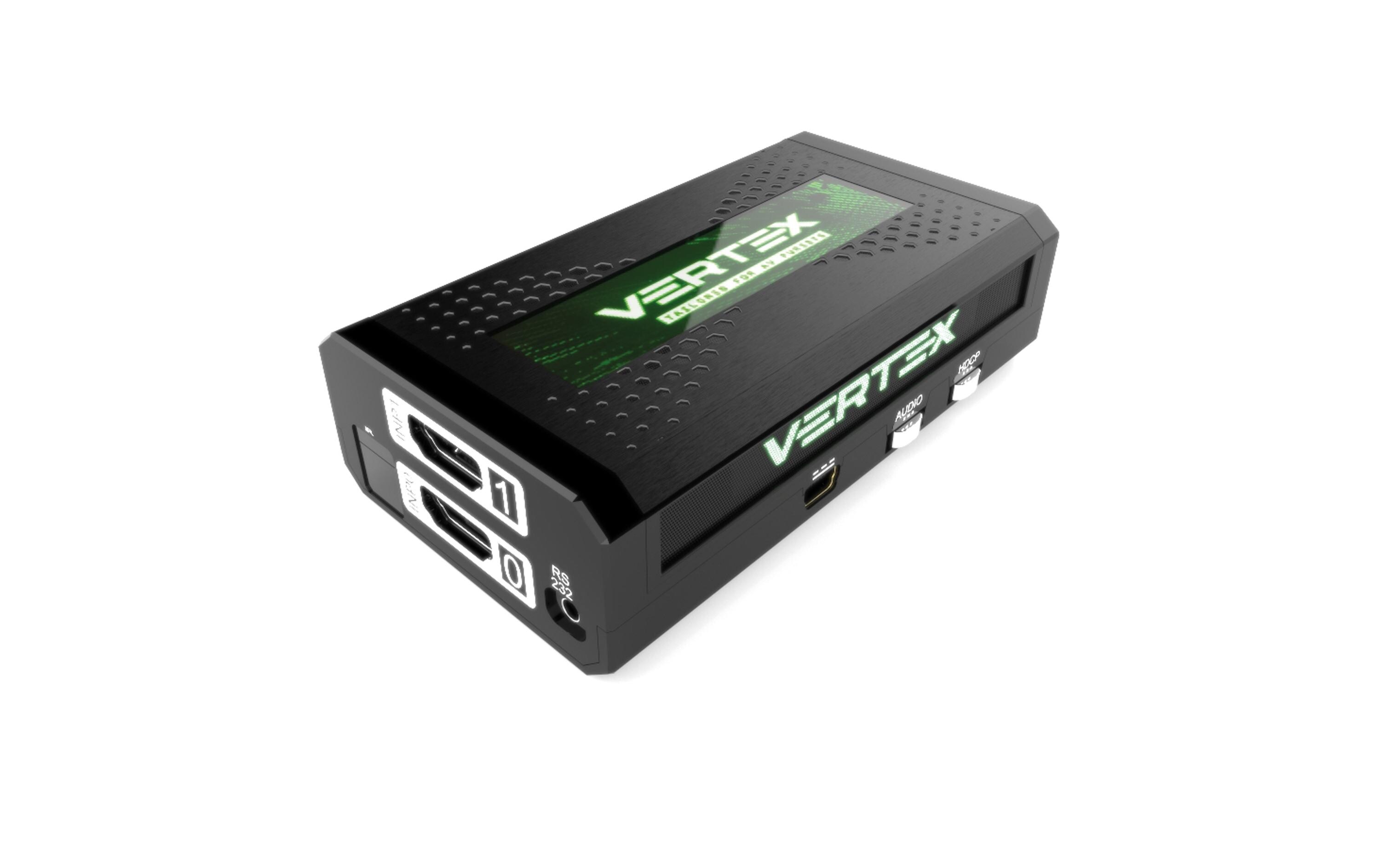 Matrix Switcher Vertex HDMI<br>Vertex - 2x2 4K 18Gbps HDMI Matrix Switcher mit Scaler, Converter und Display