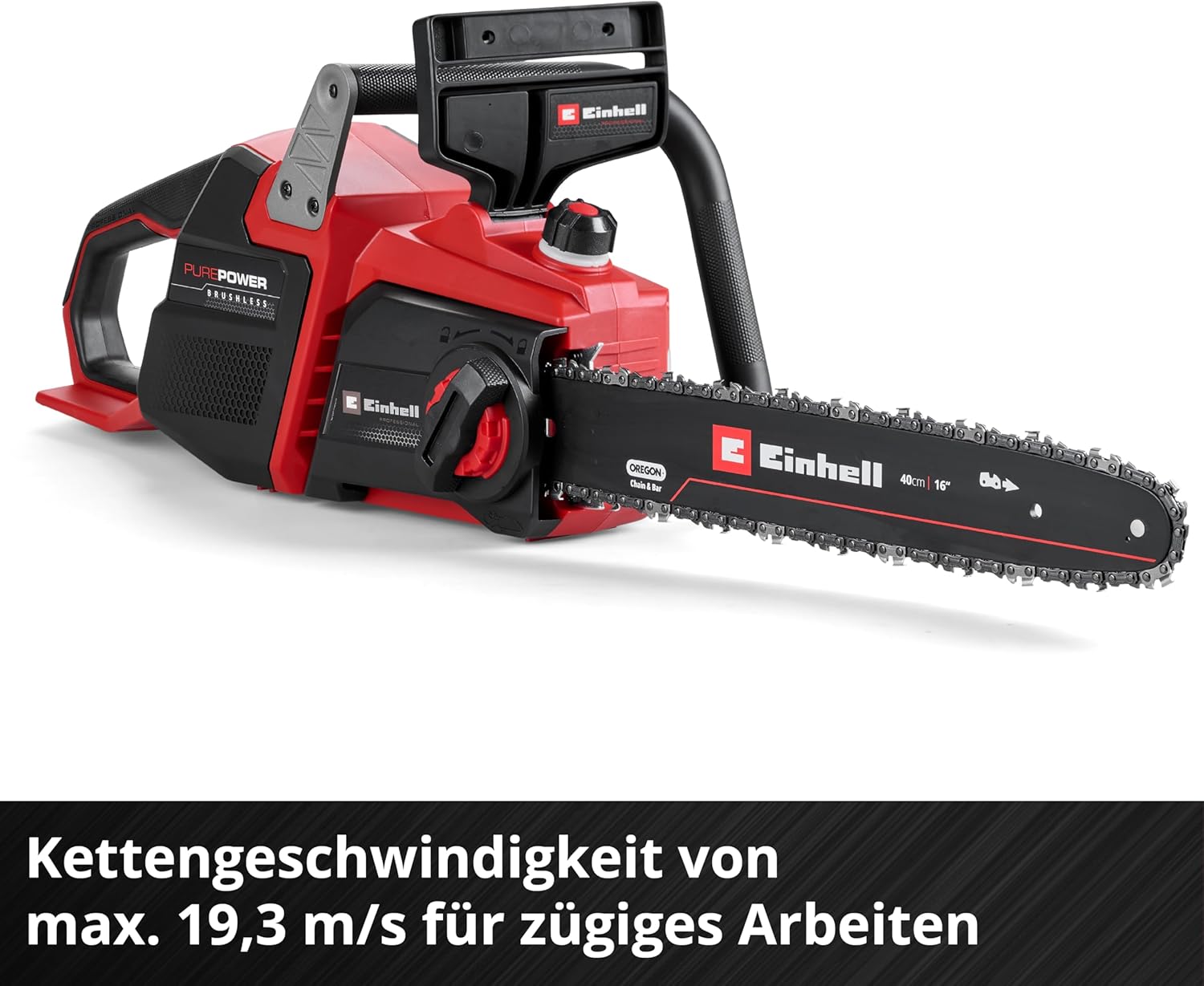Einhell Professional Akku-Kettensäge GP-LC 36/40 Li BL-Solo (36 V, 38 cm Schnittlänge, Brushless, 19 m/s Kettengeschwindigkeit, autom. Kettenschmierung, ohne Akku)