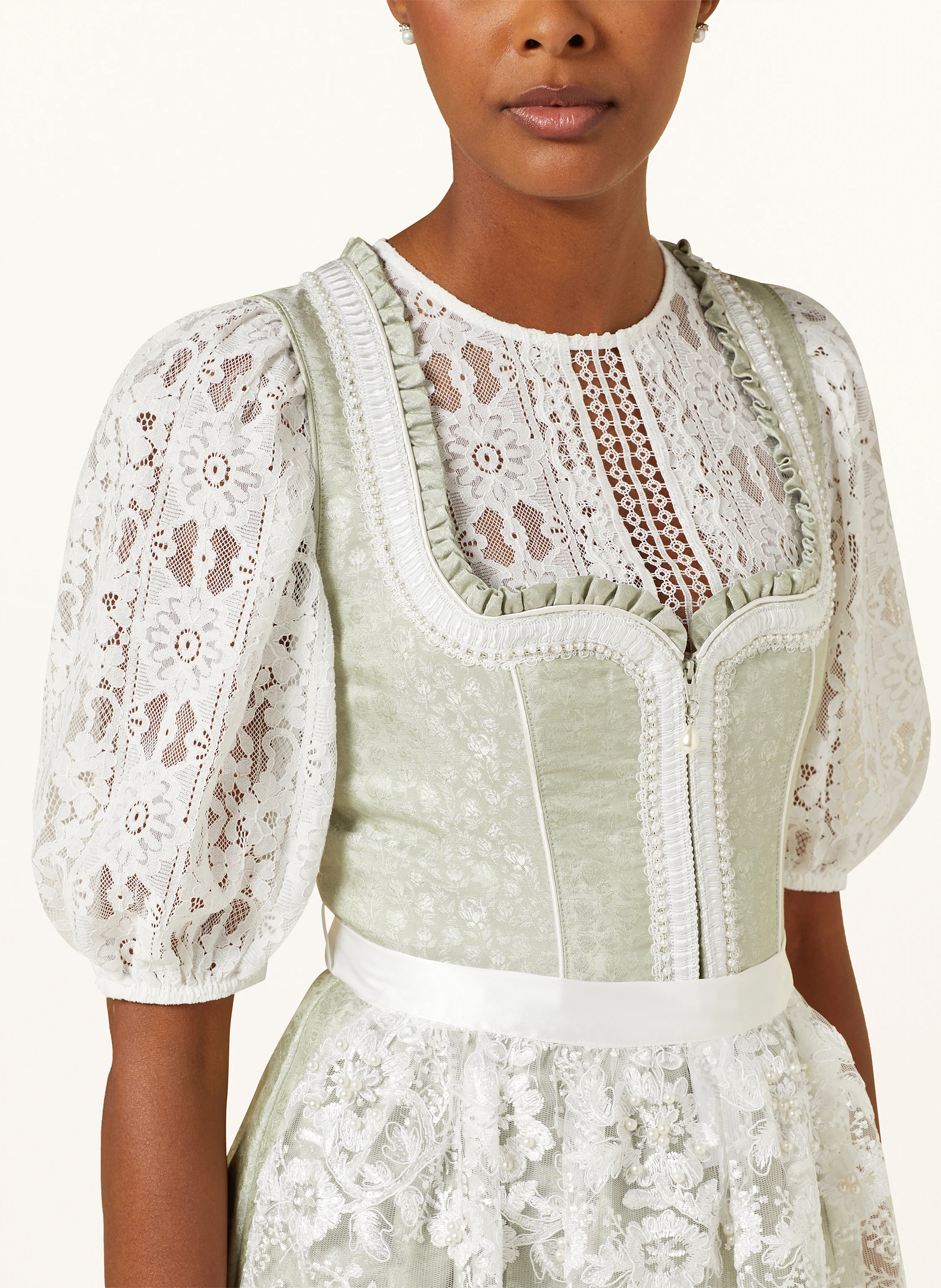 KRÜGER Dirndlbluse aus Spitze mit 3/4-Arm