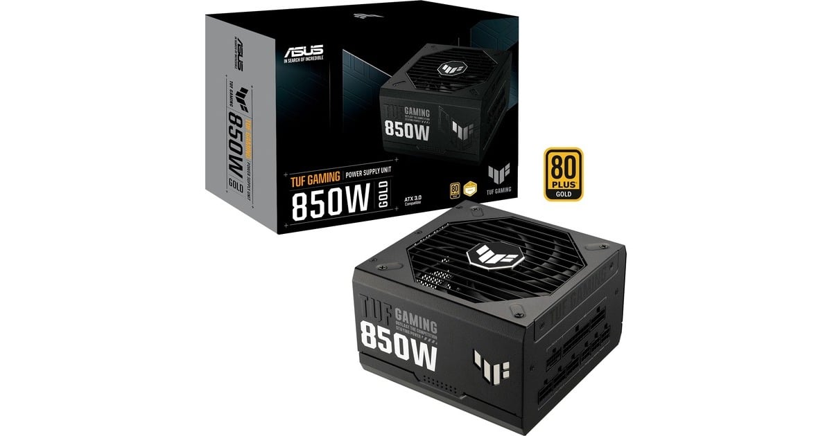 ASUSTUF Gaming Gold modulaire 850 watt voeding   (Zwart, 1x 12V-2x6, 3x PCIe)