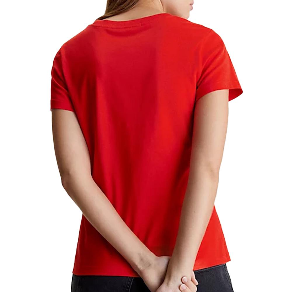 Calvin Klein Jeans T-shirt Rouge Femme Calvin Klein Jeans Satin Ck
