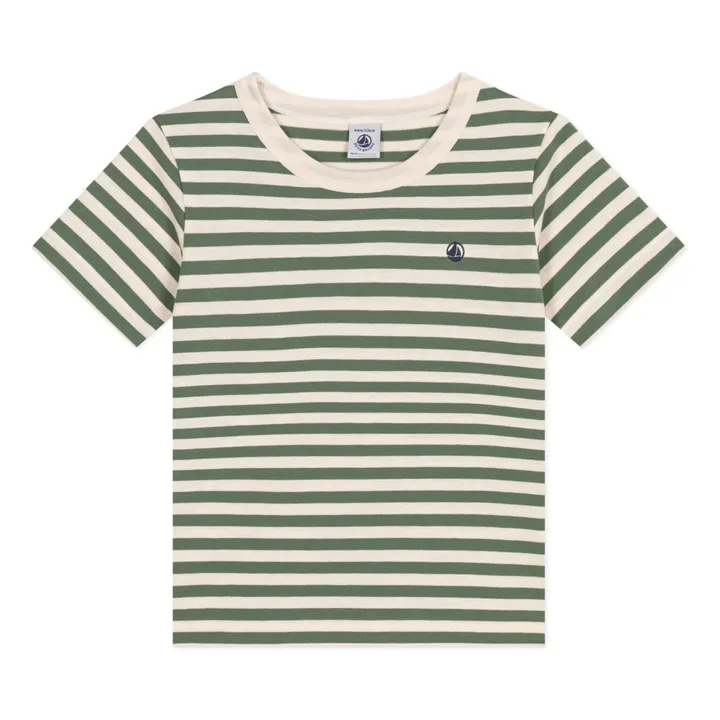 Petit Bateau T-shirt Matiko Rayé | Vert kaki