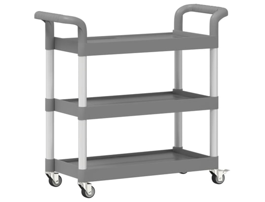 VIDAXL - Chariot à 3 niveaux gris 77x34x72 cm aluminium