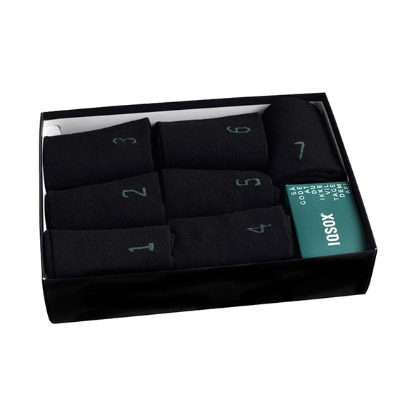 7 pack strømper, unisex, sort