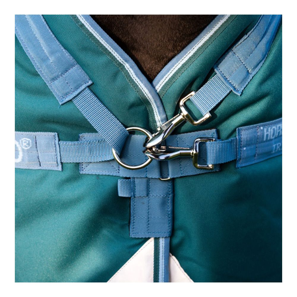 Horseware AMIGO BRAVO 12 REFL PLUS 400G - Couverture de paddock + couvre-cou storm green/turquoise/aqua
