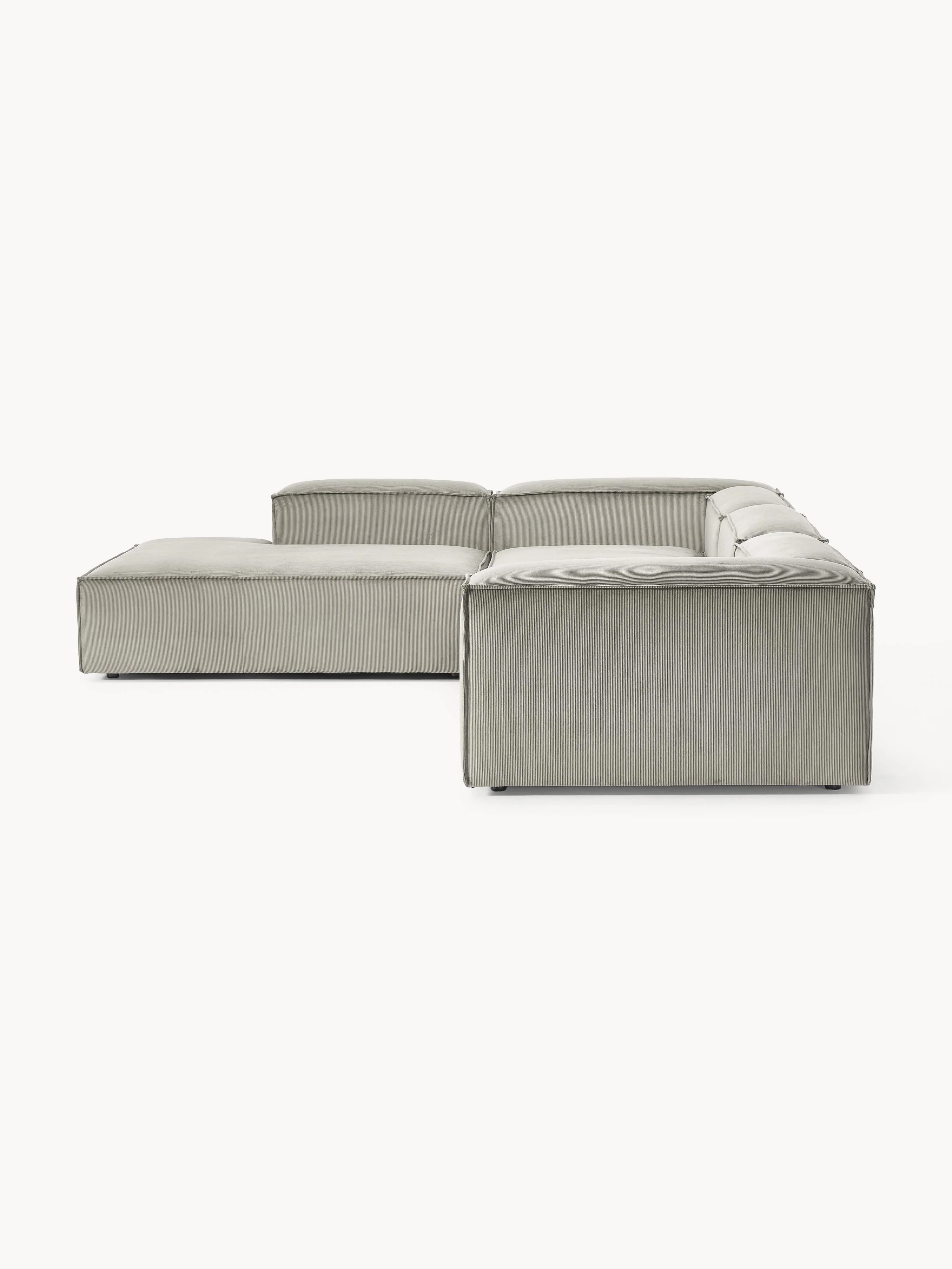 XL modulaire hoekbank van ribfluweel Lennon (4-zits)