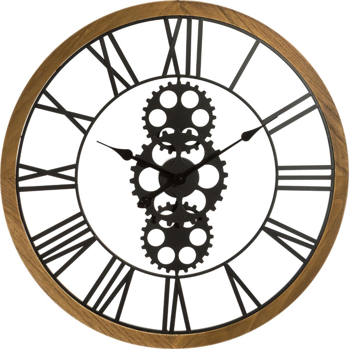 PENDULE MECANIQUE METAL BOIS D.70CM